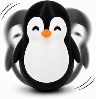 Roly Poly Penguin Wobbler|Cute Self-Righting Penguin Desk Toy|Stress Relief Fidget Toy|Mini Penguin Collectible|Office Desk Decor & Gift (Emperor Black, 1 pc)
