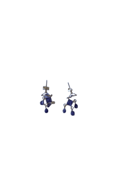 Gold Plated Purple Amethyst Drop Earrings view 3