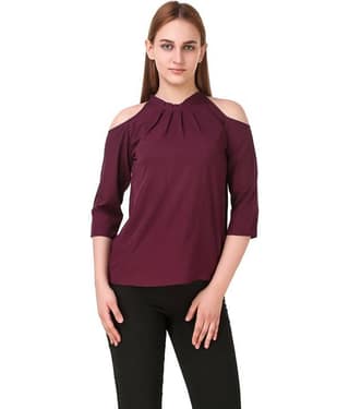 Zadmus Women's Polyester Regular Top ( Wine )