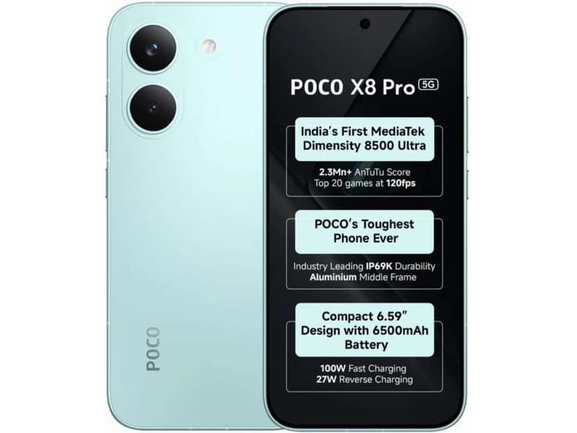 Poco X8 Pro Smartphone, 8GB RAM, 256GB Storage - Green
