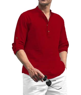 Vida Loca White Cotton Blend Men's Shirt Style Kurta ( Pack of 1 )