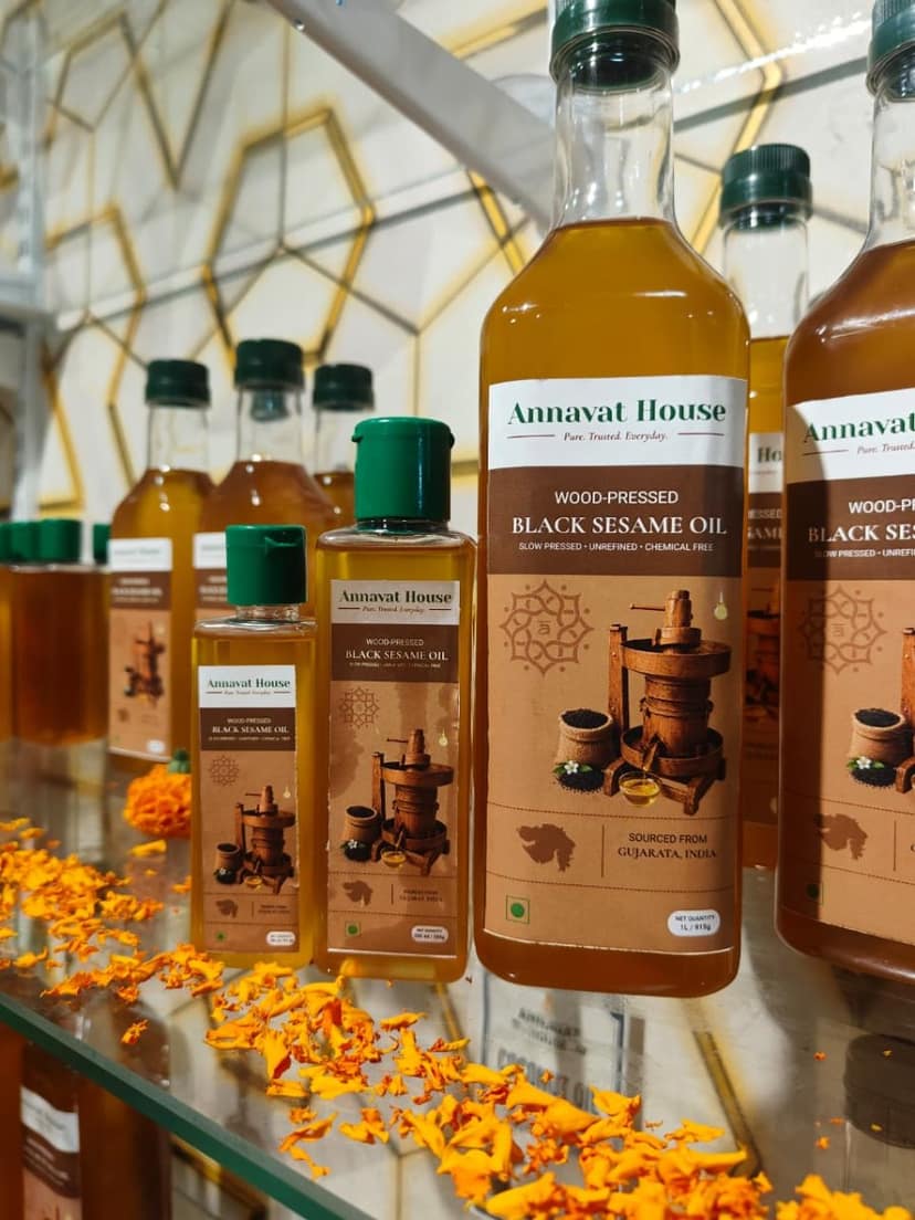 Annavat House Wood-Pressed Black Sesame Oil (100ml) | Unrefined & Chemical-Free | Traditional Cooking