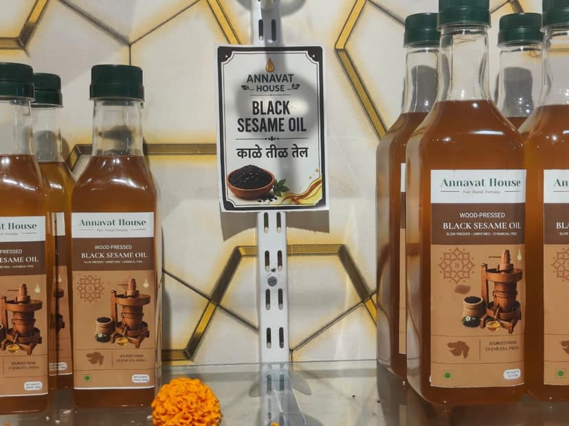 Annavat House Wood-Pressed Black Sesame Oil (100ml) | Unrefined & Chemical-Free | Traditional Cooking view 2