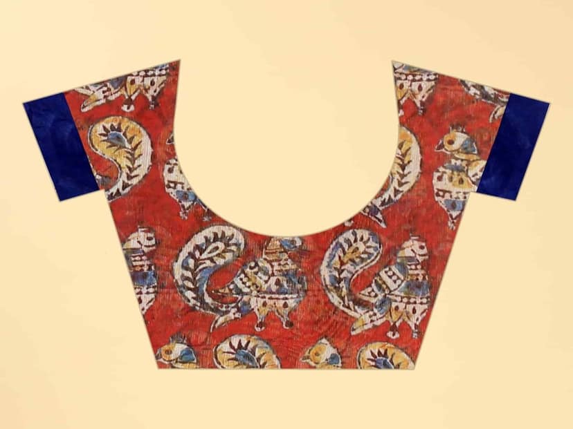 Women's Kalamkari Digital Printed Saree view 5