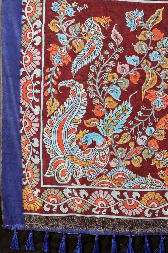 Women's Kalamkari Digital Printed Saree view 6