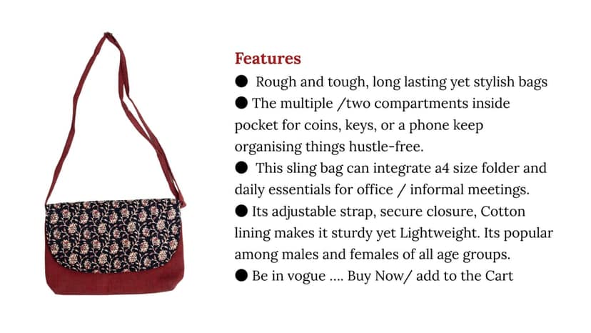 Cotton Sling Bag 1 Piece Each view 3
