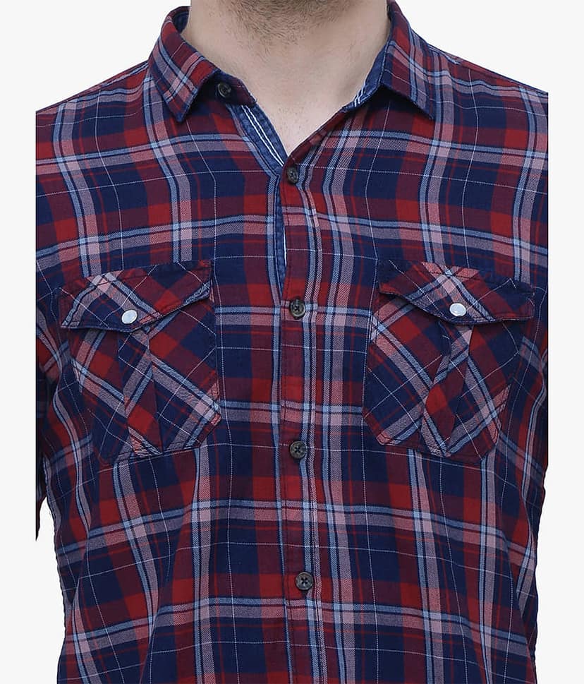 Kuons Avenue - Red 100% Cotton Slim Fit Men's Casual Shirt ( Pack of 1 ) view 2