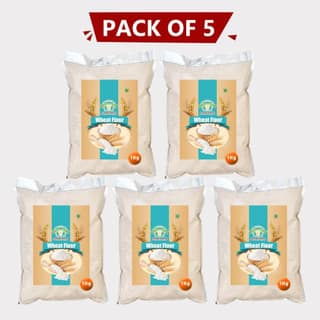 Wheat Flour – Pack of 5 (1 kg × 5) by Agrobusiness Krishi Producer – Pure Wheat Flour | Pure Gehu Atta from Farmers | Whole Grain Wheat Flour. (pack of 3)