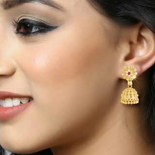 Vivastri Top Trending Alloy Gold Plated Jhumki Earrings for Women & Girls [VIVA2331ERG] view 2