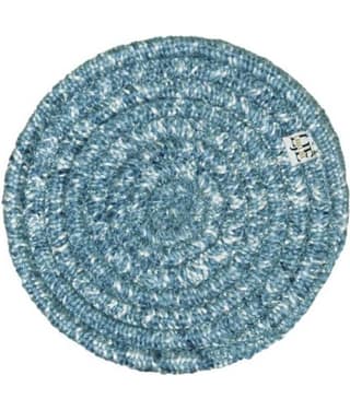 LADLI JEE Polyester Abstract Round Table Mats 20 cm 20 cm Pack of 2 - Blue