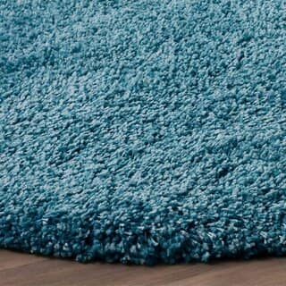 GALLERY HOME Silky Smooth Anti-Skid Shaggy Round Carpet with 2 inch Thickness (7 x 7 Round, Teal Blue C5) view 2