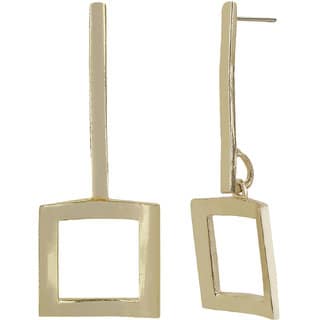 Designer Dandi Square for Women's Earrings Color Golden Alloy Brass Copper Material Earrings for Women's Fashion