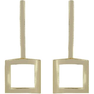 Designer Dandi Square for Women's Earrings Color Golden Alloy Brass Copper Material Earrings for Women's Fashion view 2