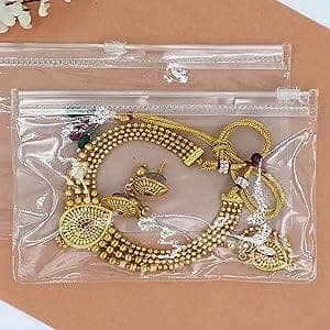Transparent PVC Multipurpose Premium Quality Packing Pouch, Combo of 10, Zip Lock Pouch Storage Organizers, Size 4 inch Height, 8 inch Length inch