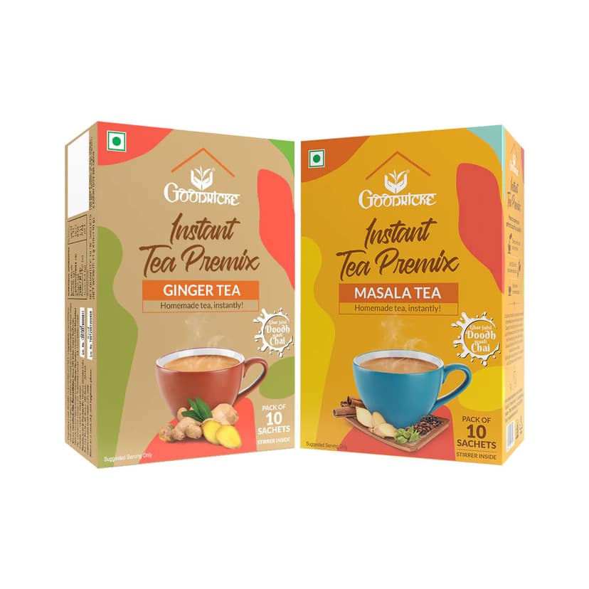 Goodricke Instant Tea Premix - Masala Tea & Ginger Tea Combo Pack