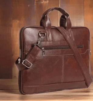 **Brown Leather Laptop Bag** view 3