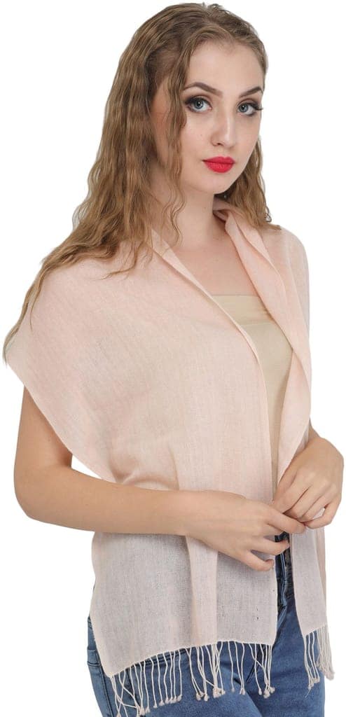 Creole-Pink Scarf from Nepal with Woven Stripes view 2