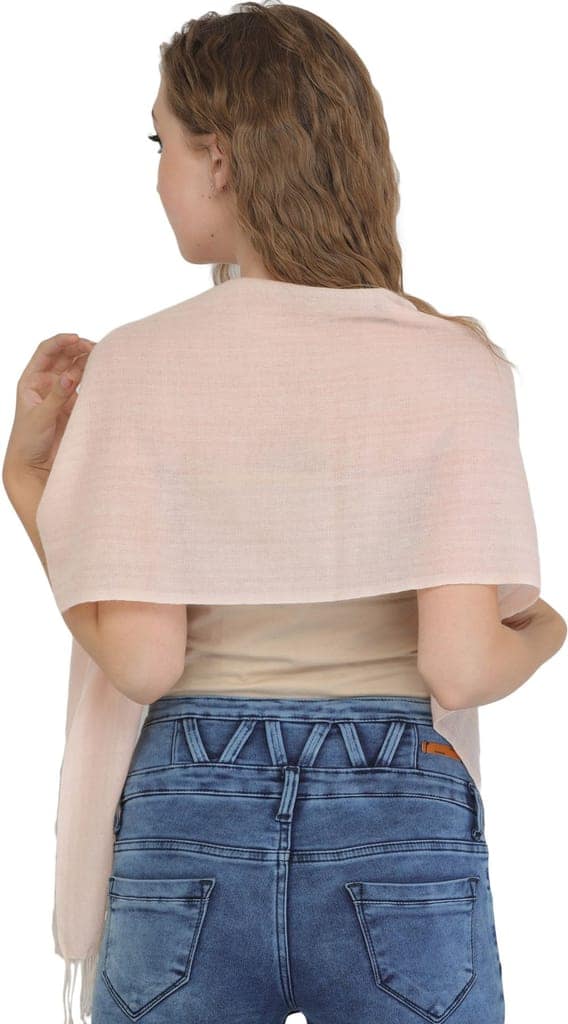 Creole-Pink Scarf from Nepal with Woven Stripes view 3