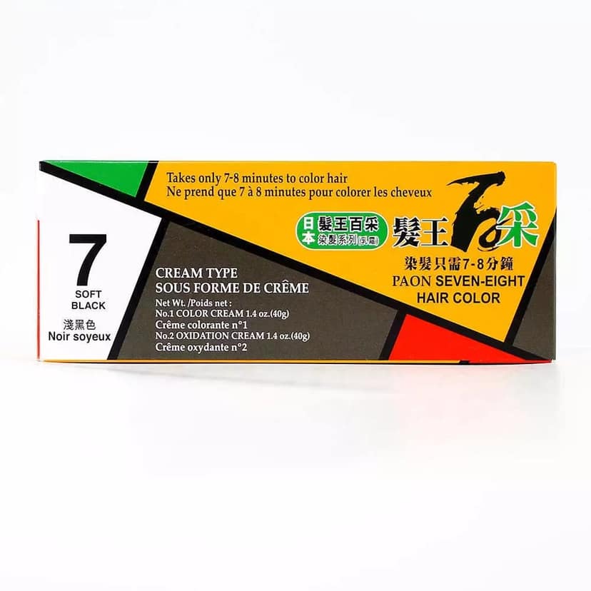 Paon Seven-Eight Hair Color 7 Soft Black – Soft Silky Finish Natural view 3