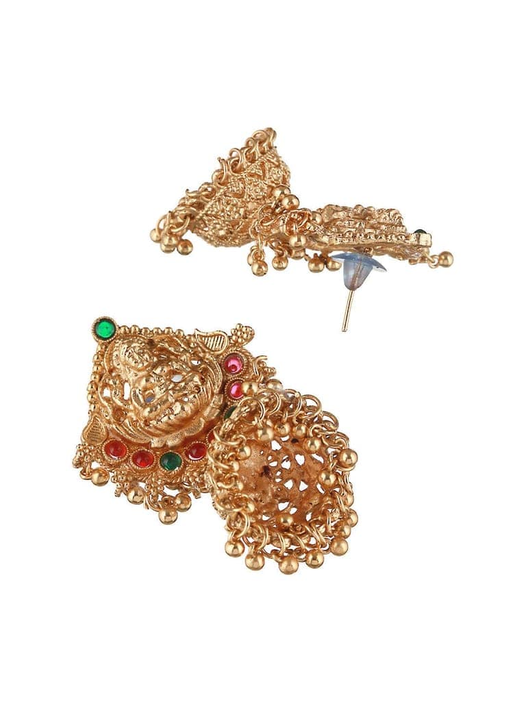 Gold Plated Stone Studded Laxmi ji Long jewellery set view 4