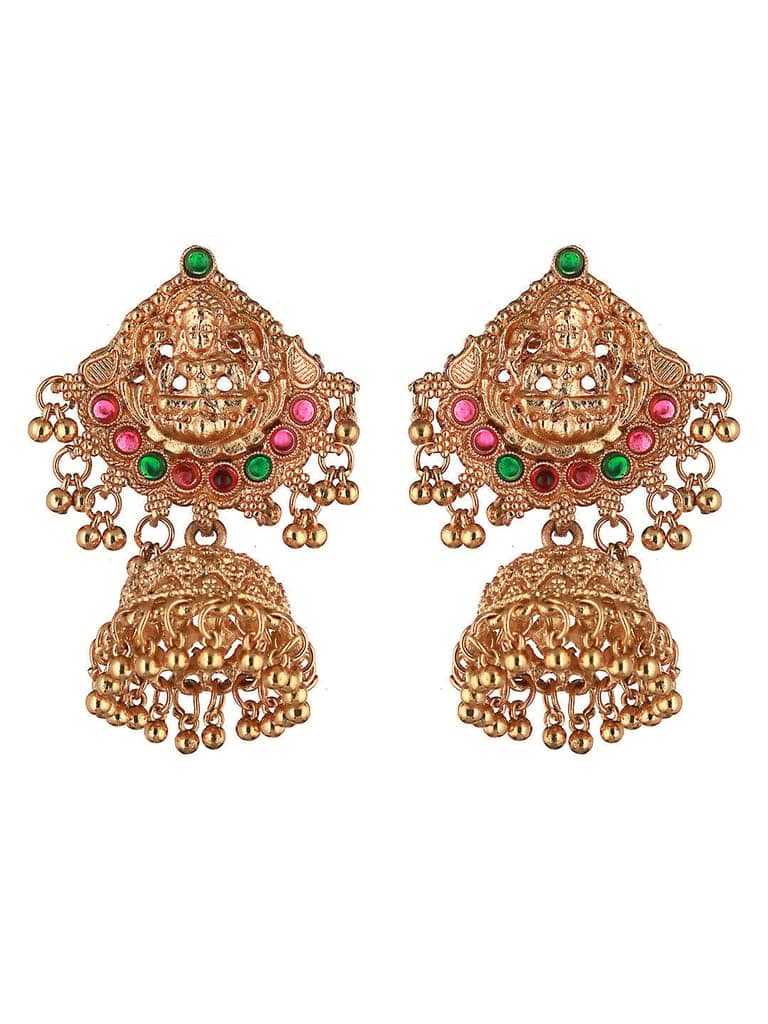 Gold Plated Stone Studded Laxmi ji Long jewellery set view 5