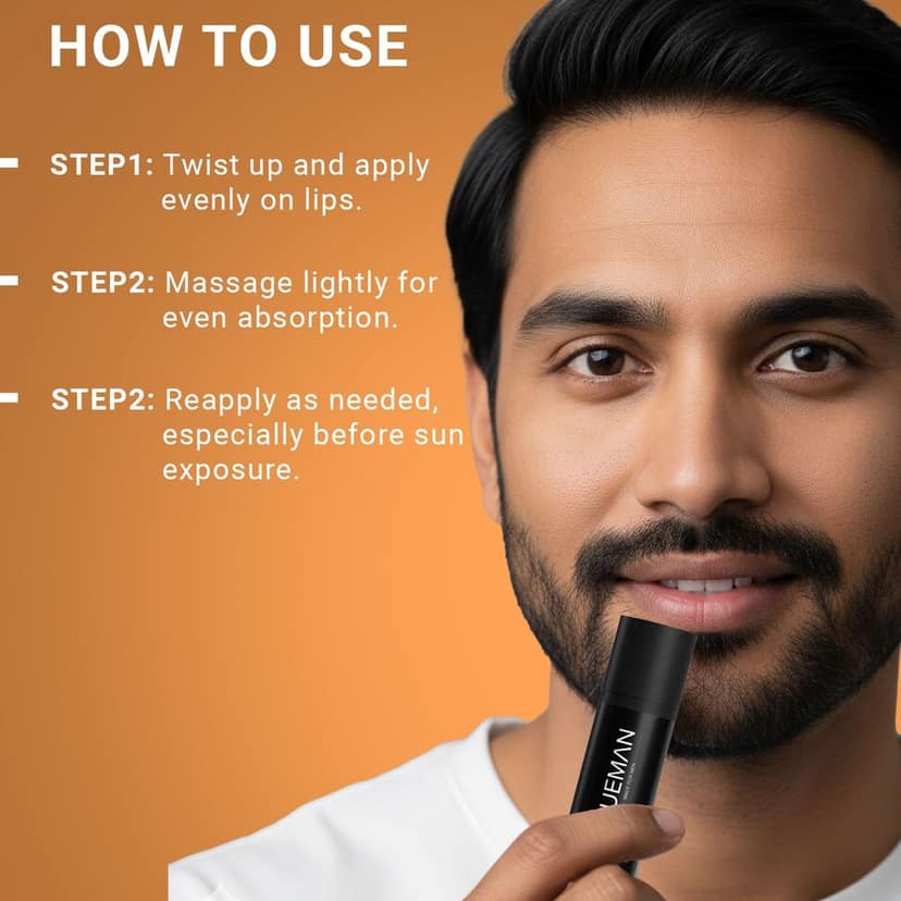 NUEMAN Lip Balm with SPF 15 | For Men | With Sunflower Oil, Shea Butter, Coconut & Cocoa Butter | Repairs Dark, Dry, Chapped Lips | Non-Sticky Texture | Dermat-Tested & Made in India view 4