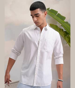 Highlander 100% Cotton Slim Fit Printed Full Sleeves Men's Casual Shirt - Multicolor ( Pack of 1 )