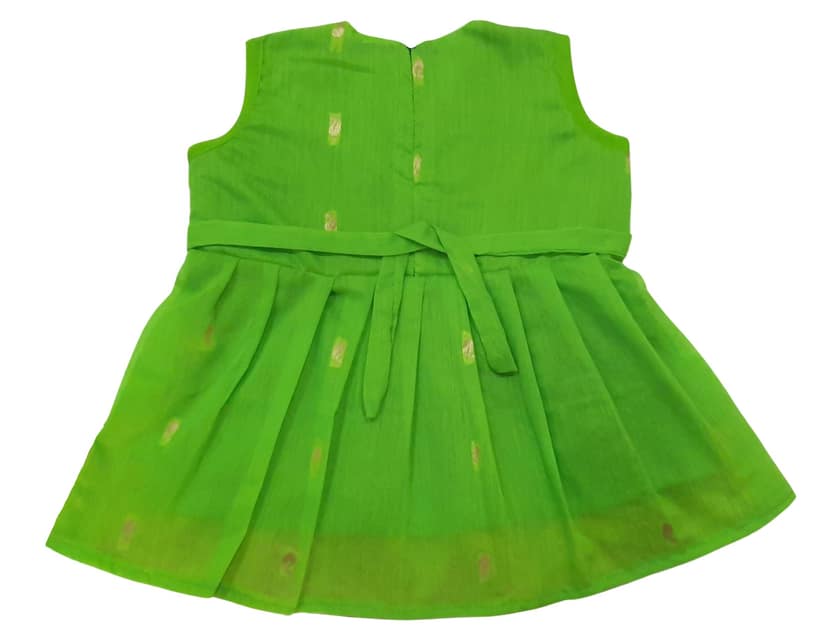 luster Cotton-Silk Frock Age (0-3Y) (Parrot Green, 18-24 Months) view 2