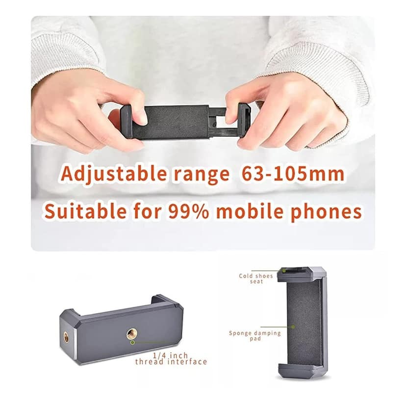 Vlogging Kit for Video Making with Mic Mini Tripod Stand, LED Light & Phone Holder Clip for Making Videos view 6