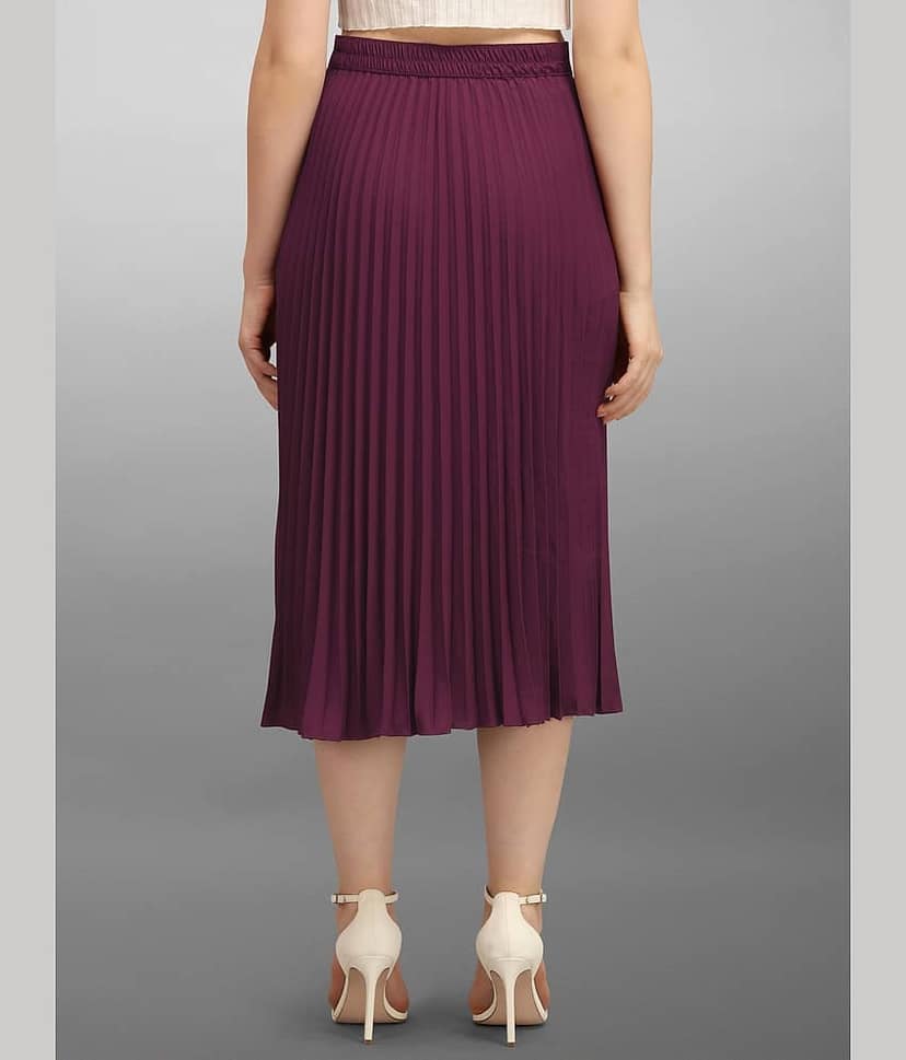 KZULLY - Purple Crepe Women's Flared Skirt ( Pack of 1 ) view 2