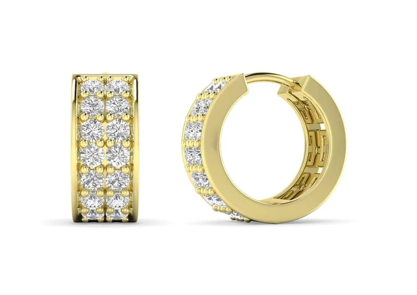 Two Line Boxed Hoop Earrings view 10