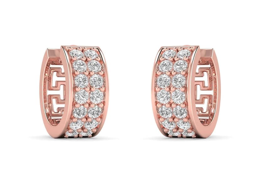 Two Line Boxed Hoop Earrings view 3