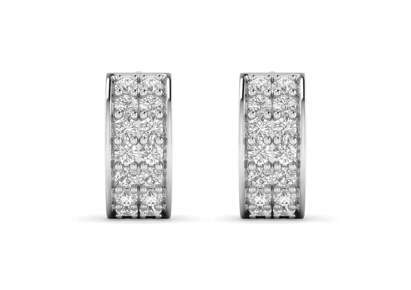 Two Line Boxed Hoop Earrings view 6