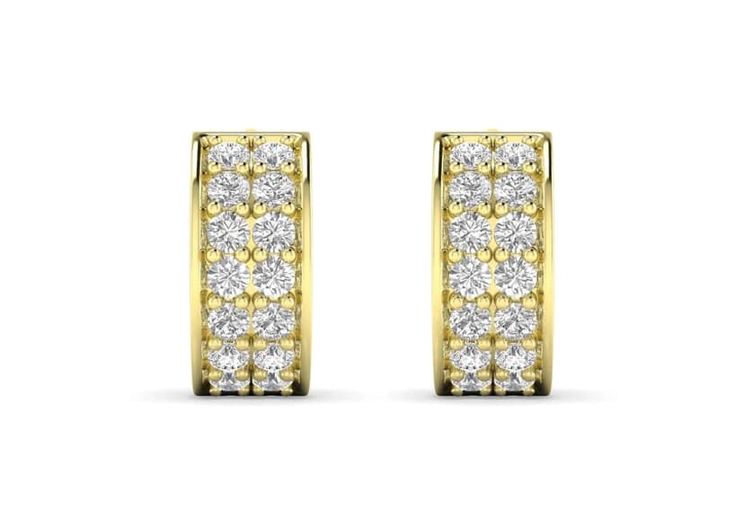 Two Line Boxed Hoop Earrings view 7
