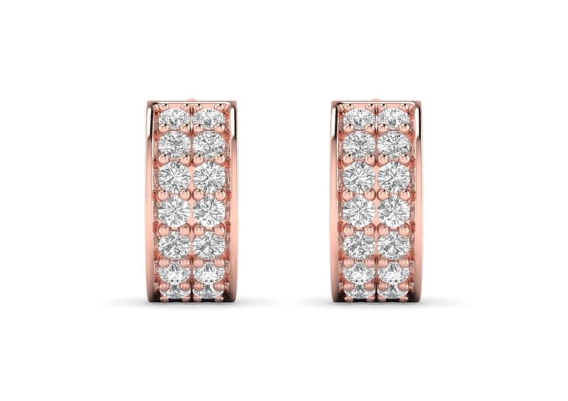 Two Line Boxed Hoop Earrings view 8