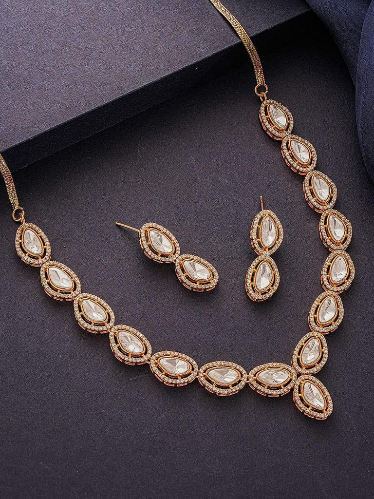 Gold Antique Kundan Jadau Uncut Polki Luxurious Statement Jewellery Set view 3