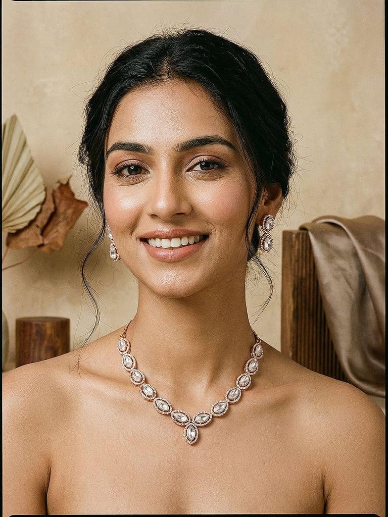 Gold Antique Kundan Jadau Uncut Polki Luxurious Statement Jewellery Set view 5