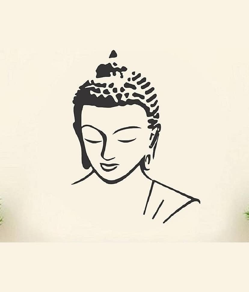 Asmi Collection Beautiful Black Meditating God Buddha Wall Sticker ( 85 x 60 cms ) view 2
