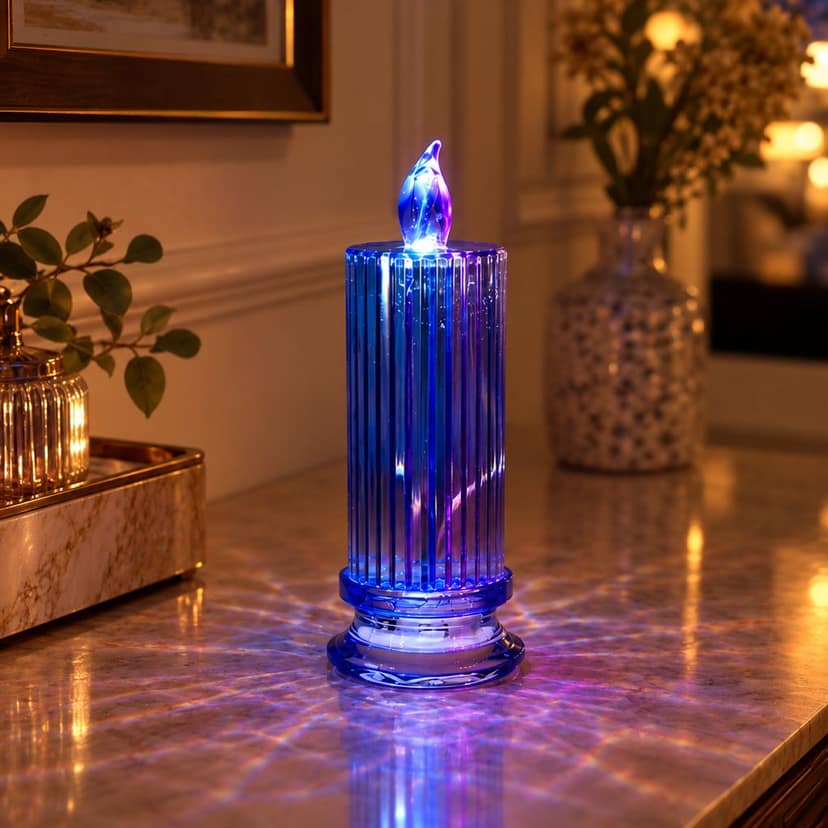 LED Crystal Candle – Glitter Swirling Multicolor Decor