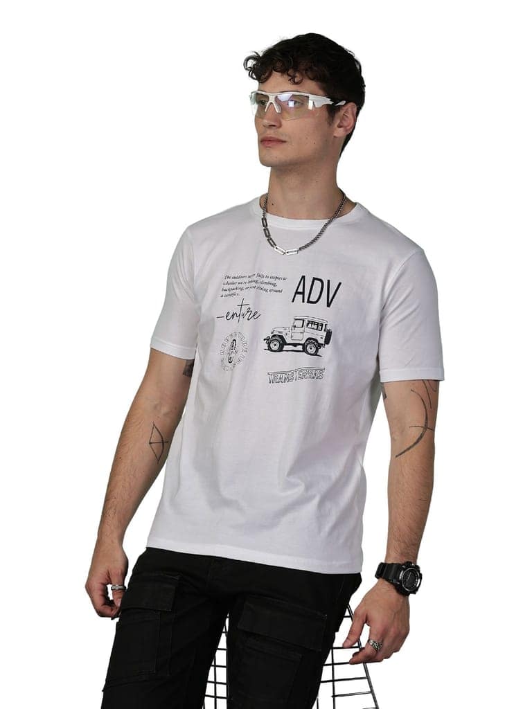 Cotton White Adventure T-Shirt view 6