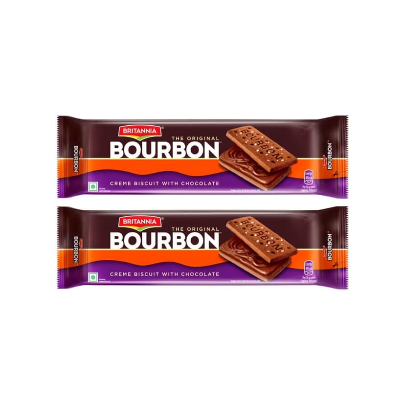 Britannia The Original Bourbon Creme Biscuit With Chocolate - Pack of 2 view 2