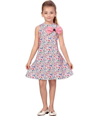 K&U Cotton Blend A-line For Girls ( Pack of 1 , Pink )