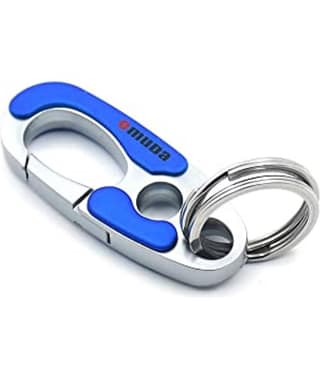RAVARIYA GRAPHICS Omuda Premium Hook Locking Silver Metal Carabiner Key chain for Bike, Car, Men, Women
