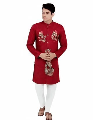 Classic Designed Kantha Stitched Pure Cotton Kurta for Men