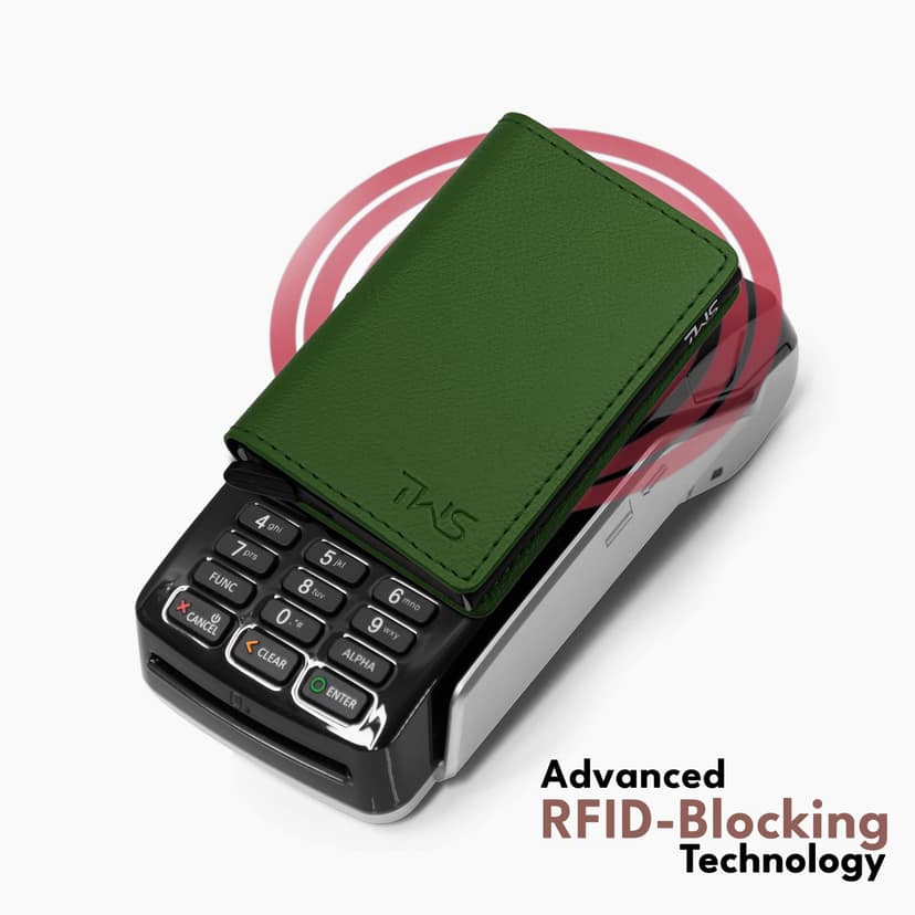 The Wallet Store Vivid Vault RFID Protected Metal Cardholder - Green view 2