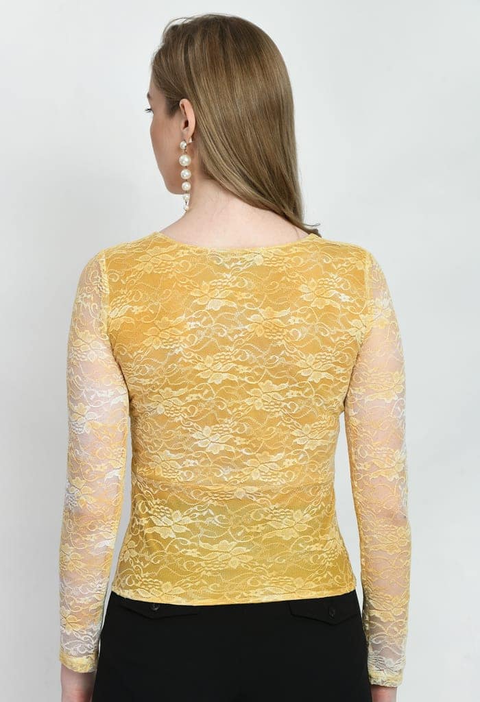 Women Trendy Luminous Lace Sheath Party Top view 6