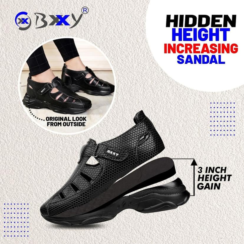 Bxxy's 3 Inch Height Increasing Elevator Sandals for Men