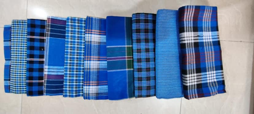 Checkered Striped Multicolor Lungi (Pack of 3) view 2