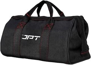 JPT 13-Inch Heavy Duty Tool Bag, Wide Mouth Tool Storage Bag, Large Capacity Tool Tote Bag for Electricians, Power Tools Organizer