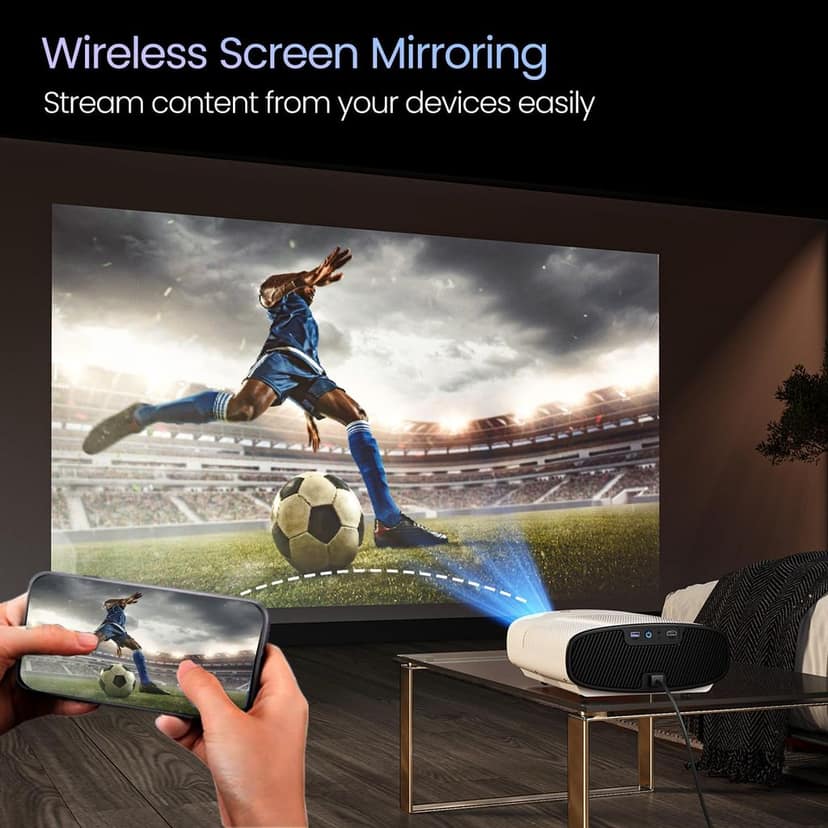 Portronics Beem 530 Smart LED Projector,1080p Full HD,7600 Lumens,Bluetooth & Wi-Fi, Auto Keystone,15W Speaker,Android Based Interface, Wireless Screen Mirroring(White) view 2